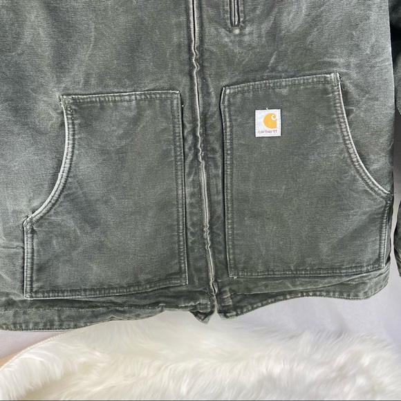 Vintage CARHARTT Womens size Large or Mens Medium Y2K detachable hood green - Picture 2 of 12